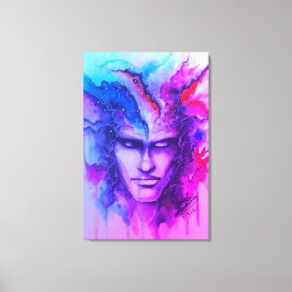 Watercolor Ansikte Canvastryck