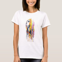 Watercolor Ansikte Makeup Artist Branding T Shirt