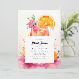 Watercolor Aperol Spritz Inbjudningskort för möhip