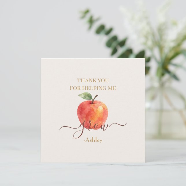 Watercolor Apple Teacher - Tack Cards (Stående Fram)