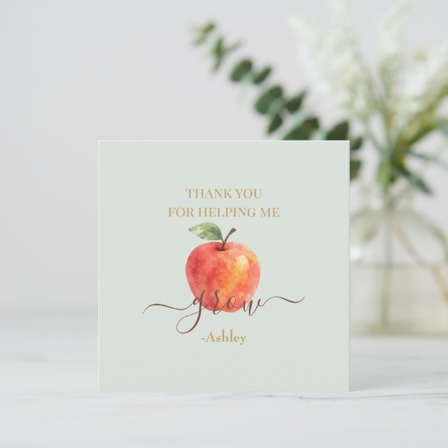 Watercolor Apple Teacher - Tack Cards (Stående Fram)