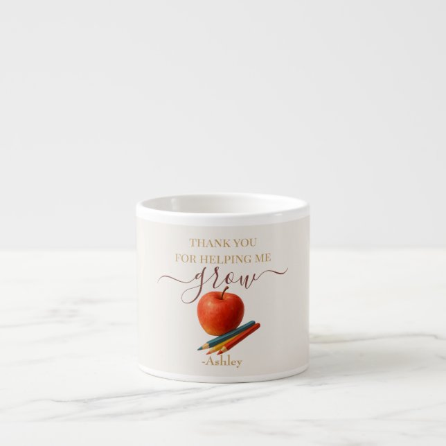Watercolor Apple Teacher - Tack Gift Espressomugg (Framsidan)