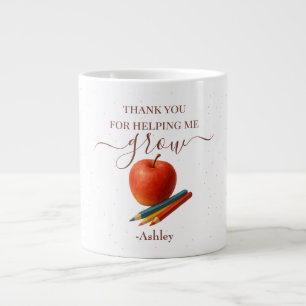 Watercolor Apple Teacher - Tack Gift Jumbo Mugg