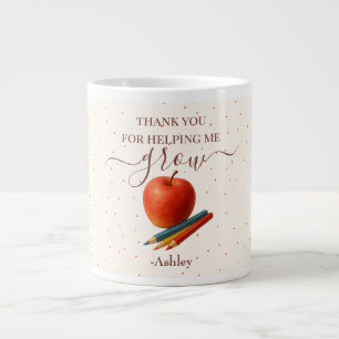 Watercolor Apple Teacher - Tack Gift Jumbo Mugg