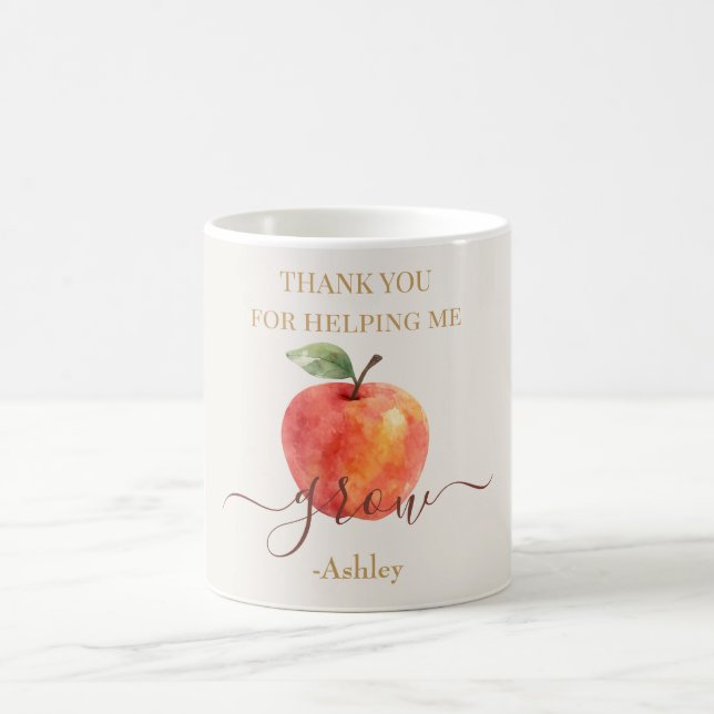 Watercolor Apple Teacher - Tack Gift Kaffemugg (Center)