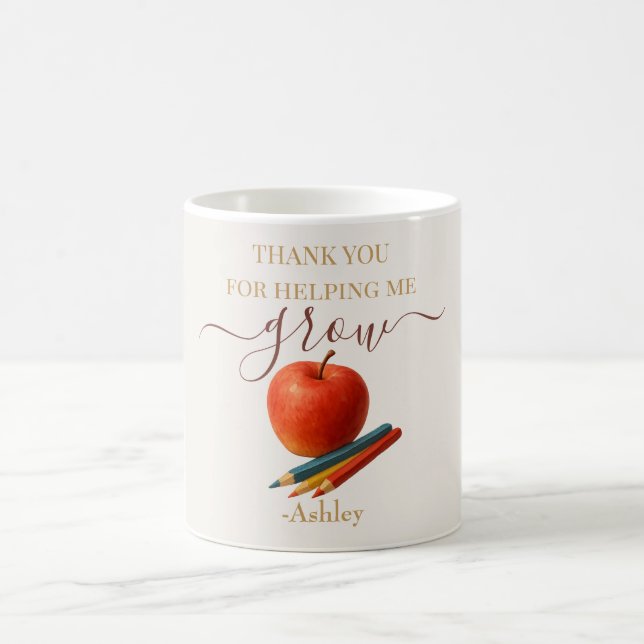 Watercolor Apple Teacher - Tack Gift Kaffemugg (Center)
