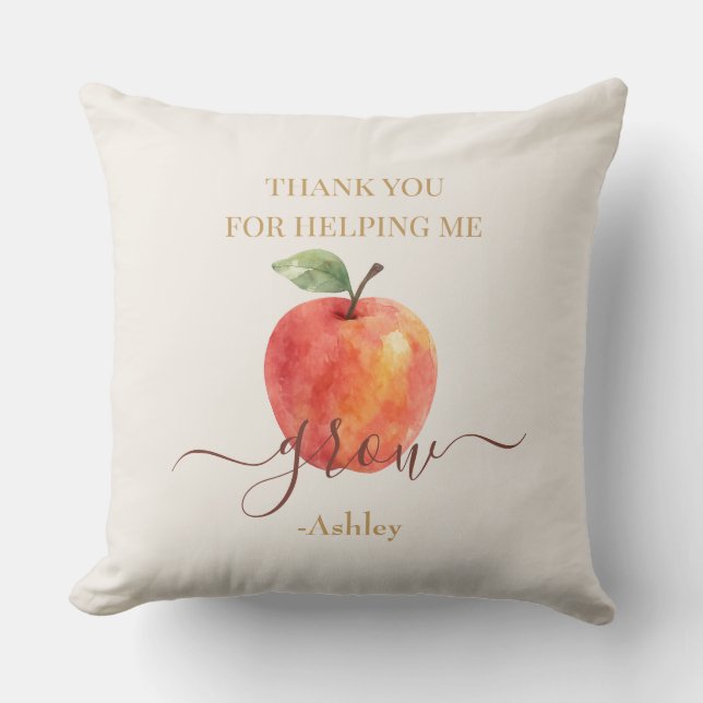 Watercolor Apple Teacher - Tack Gift Kudde (Framsida)