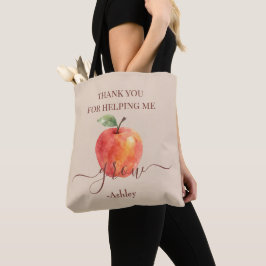 Watercolor Apple Teacher - Tack Gift Tygkasse