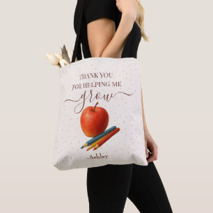 Watercolor Apple Teacher - Tack Gift Tygkasse