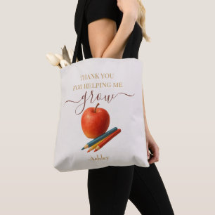 Watercolor Apple Teacher - Tack Gift Tygkasse