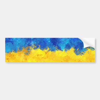 Watercolor art Ukrainska flagga Bildekal