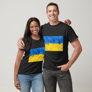 Watercolor art Ukrainska flagga T Shirt
