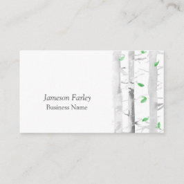 Watercolor Aspen Birch Träd Visitkort