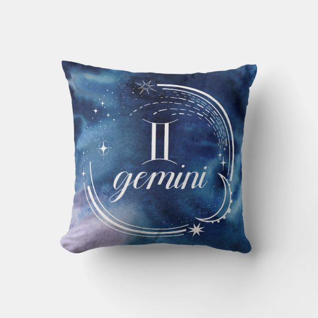 Watercolor Astrology - Gemini Kudde (Framsida)