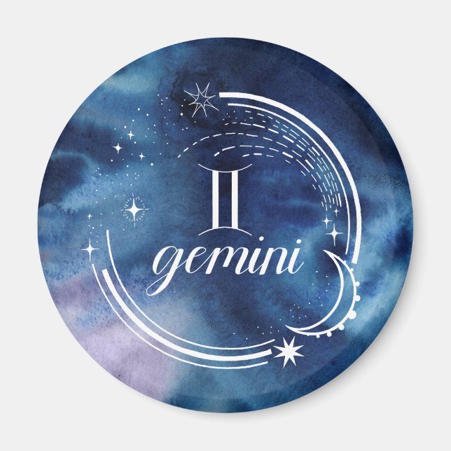 Watercolor Astrology - Gemini Magnet (Framsidan)