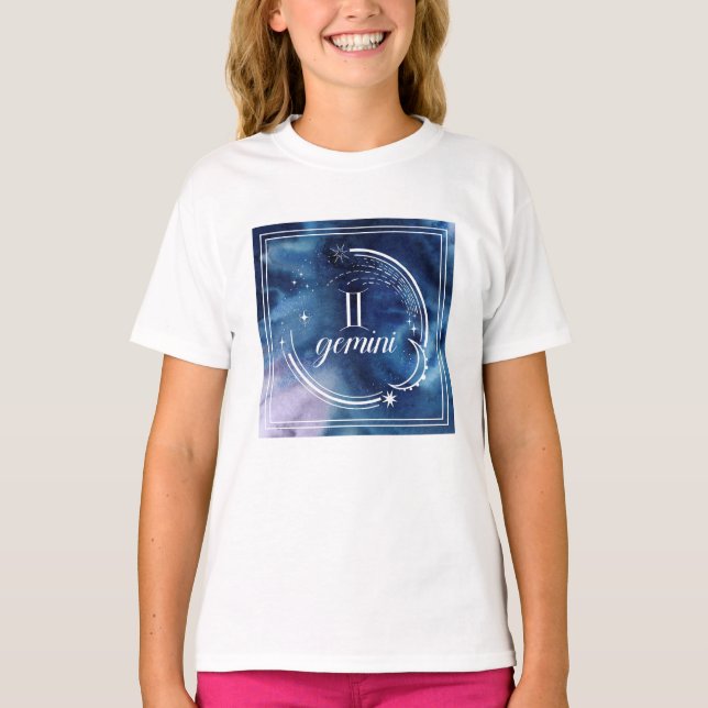Watercolor Astrology - Gemini T Shirt (Framsida)