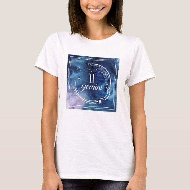 Watercolor Astrology - Gemini T Shirt (Framsida)