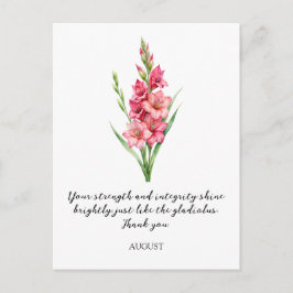 WATERCOLOR AUGUST GLADIOLUS BIRTH FLOWER VYKORT