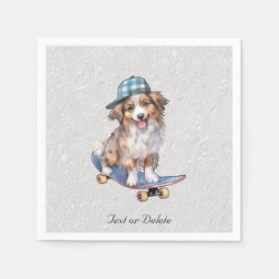 Watercolor Australian shepherd Napkins Pappersservett