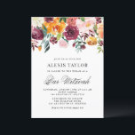 Watercolor Autumn Blooms Fall Pub Mitzvah Inbjudningar<br><div class="desc">Familjen inbjudan och vänner till ditt evenemang med anpassadet blommigt pub mitzvah-inbjudan. Den har vattenfärgsblommor och en passande bakgrund. Denna sänkta inbjudan till pub mitzvah blommigt kommer att bli perfekt för höst- eller höstevenemang. Anpassa genom att lägga till information. Matchande objekt är tillgängliga.</div>