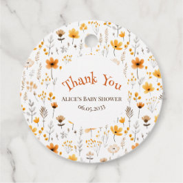 Watercolor Autumn Gult Wildblommor Baby Sticker Gåvor Etiketter