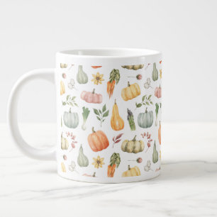 Watercolor Autumn Harvest Mönster Jumbo Mugg
