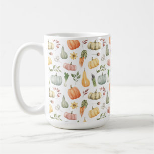 Watercolor Autumn Harvest Mönster Kaffemugg