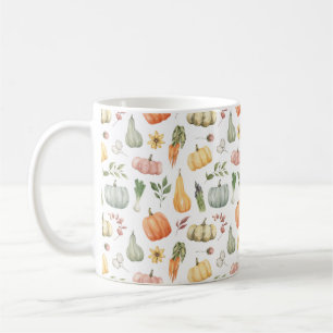 Watercolor Autumn Harvest Mönster Kaffemugg