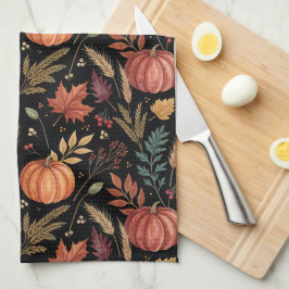 Watercolor Autumn Harvest Mönster Kökshandduk