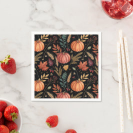 Watercolor Autumn Harvest Mönster Pappersservett