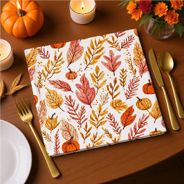 Watercolor Autumn Leaves Thanksgiving Napkins Pappersservett