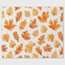 Watercolor Autumn Leaves Wrap Presentpapper