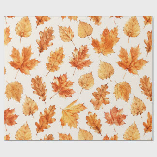 Watercolor Autumn Leaves Wrap Presentpapper