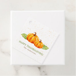 Watercolor Autumn Pumpkin-Thanksgiving Gåvor Etiketter