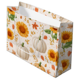 Watercolor Autumn Pumpkins & Sunblommor Mönster