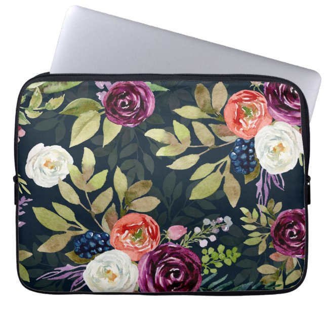 Watercolor Autumn Ro Mönster Laptop sleeve (Framsidan)