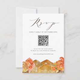 Watercolor Autumn Woodlands Bröllop QR Code OSA