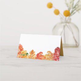 Watercolor Autumn Woodlands Fall Wedding Placeringskort