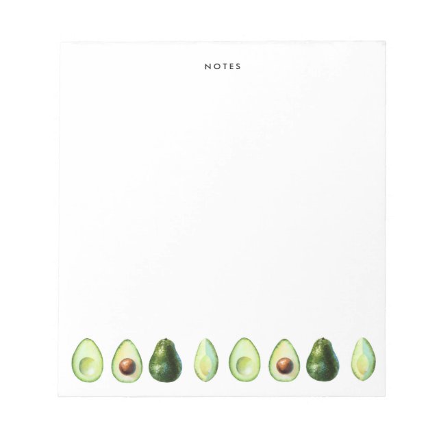 Watercolor Avocado Garland Personlig Anteckningsblock (Framsida)