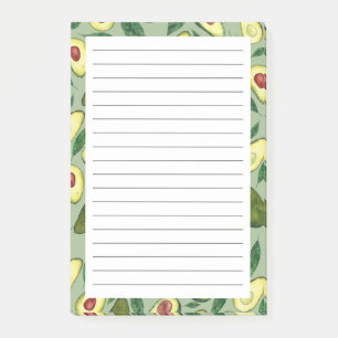 Watercolor Avocado Mönster Post-it Notes Block