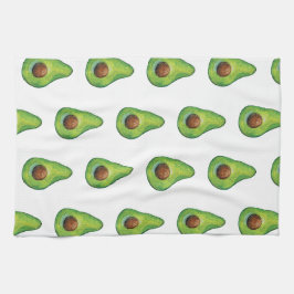 Watercolor Avocado Pattern Kökshandduk