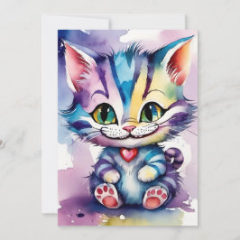 Watercolor Baby Alice i Wonderland Greeting Card Julkort