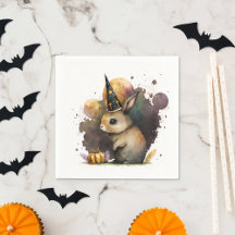 Watercolor Baby Bunny Halloween