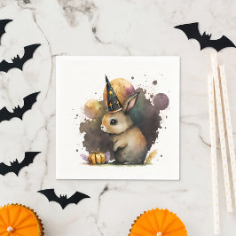 Watercolor Baby Bunny Halloween Pappersservett