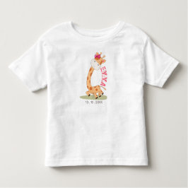 Watercolor Baby Giraffe, Safari Animals Birthday T Shirt