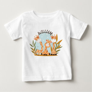 Watercolor Baby Giraffe, Safari Animals T Shirt