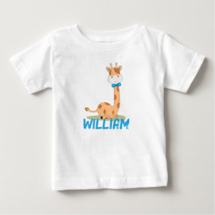 Watercolor Baby Giraffe, Safari Animals T Shirt