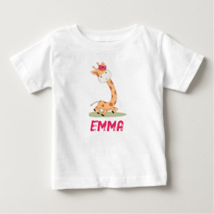 Watercolor Baby Giraffe, Safari Animals T Shirt