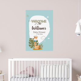 Watercolor Baby Giraffe,Welcome to Baby Shower Poster