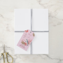 Watercolor baby Narwhal & seashells Stars Favor Presentetikett